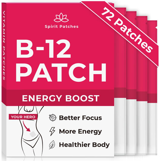 Spirit Patches B12 patches pack 72 ready for energy support on box