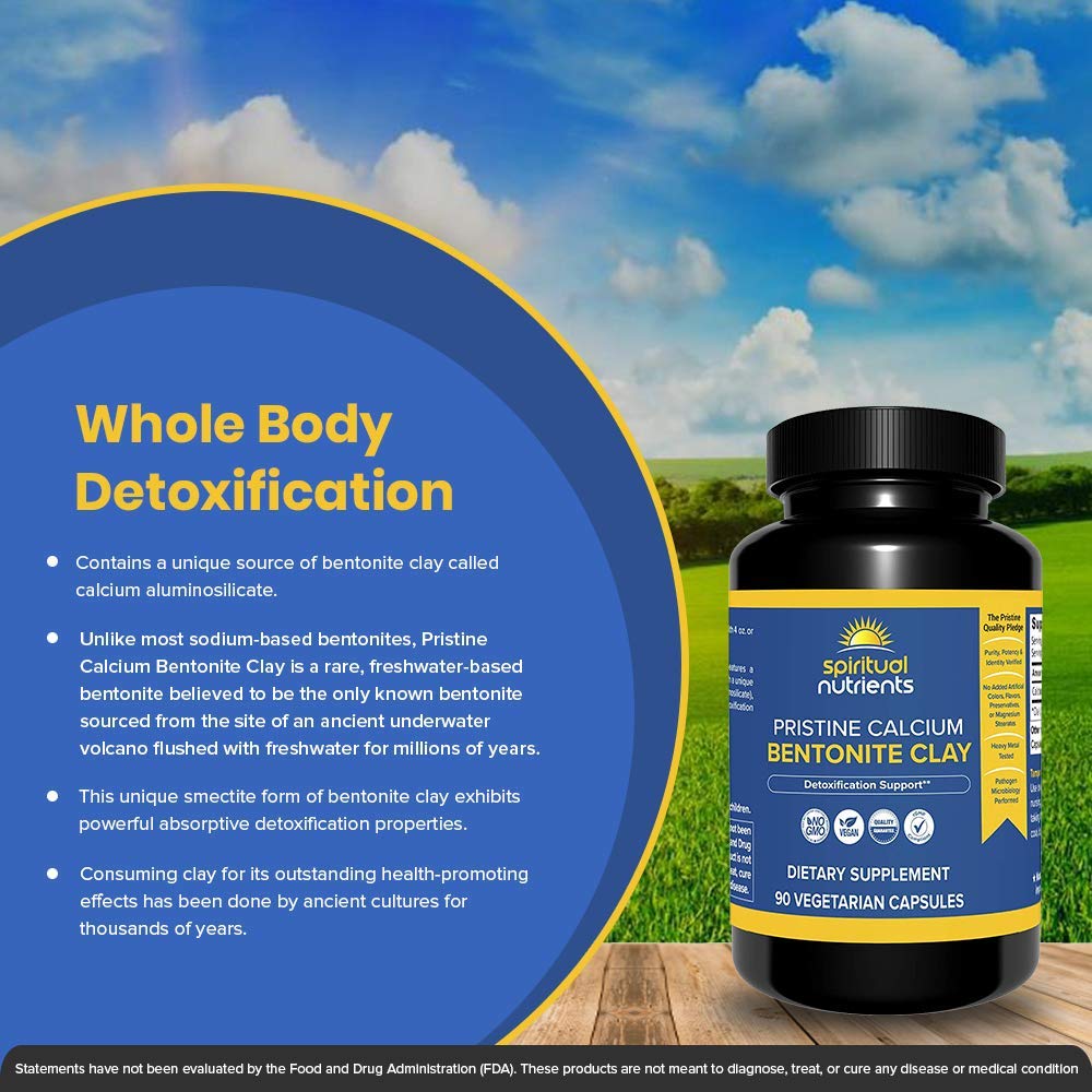 Capsules of Spiritual Nutrients Pristine Calcium Bentonite Clay for convenient use