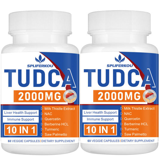 Spliferkou 2000mg Tudca bottle highlights liver support in a convenient package.
