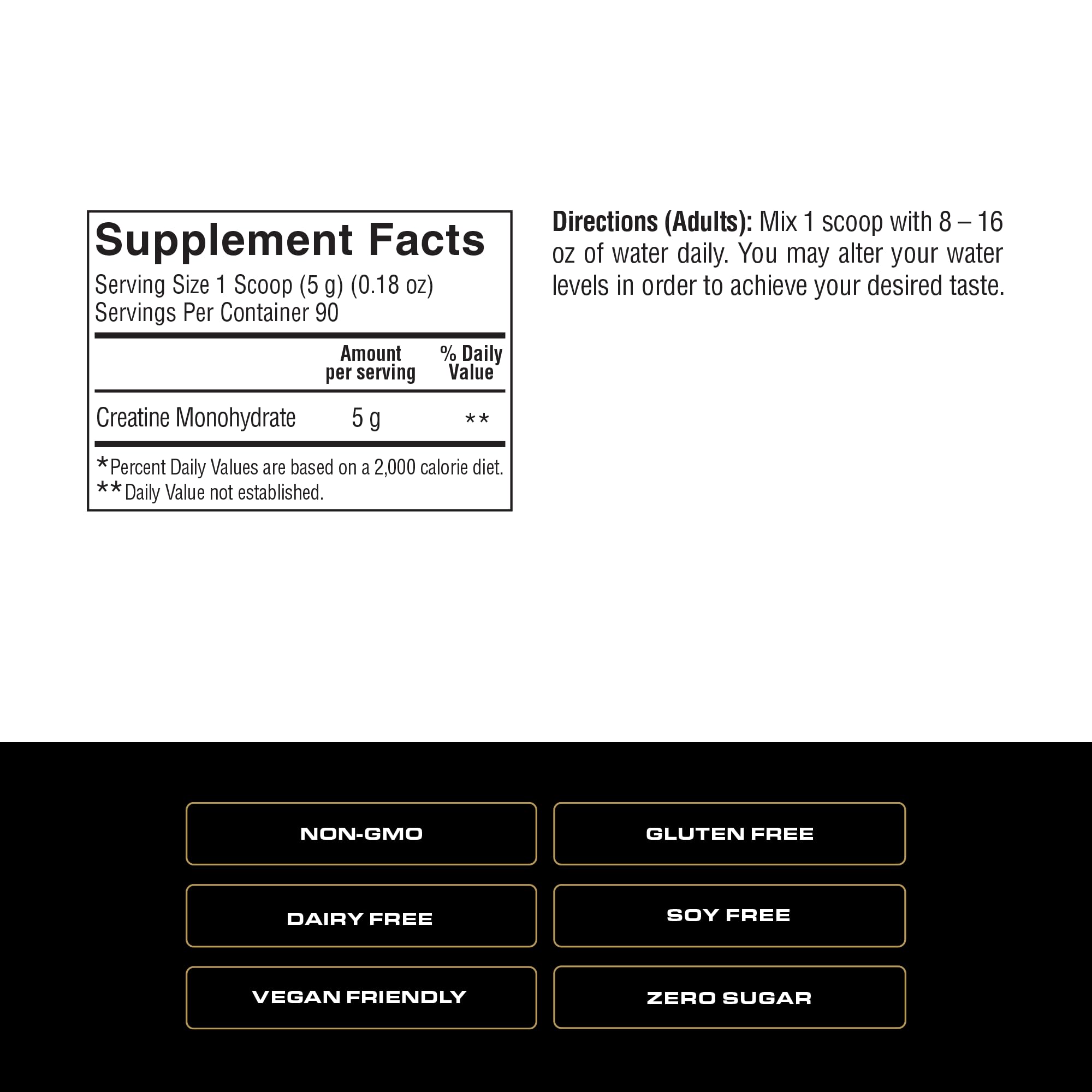 Spoken Nutrition Creatine Monohydrate packaging emphasizes purity with no added flavors for clean supplementation