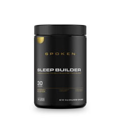 Spoken Nutrition Sleep Builder cherry bottle promotes nighttime relaxation.