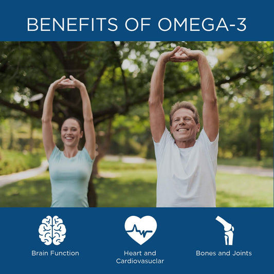 Spoonful Omega 3 burpless softgels in close-up for gentle intake.