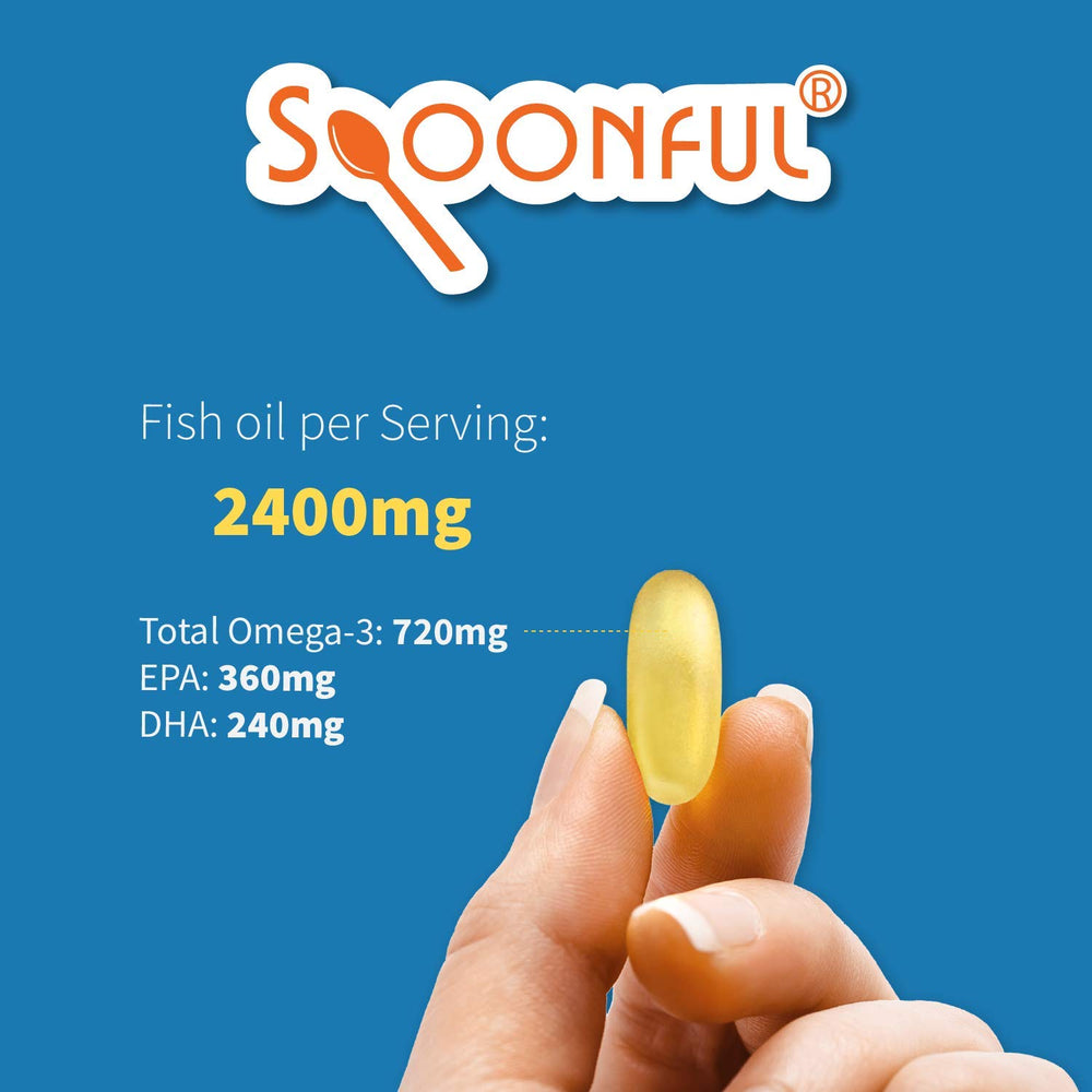 Spoonful Omega 3 NSF-certified logo indicating tested quality.