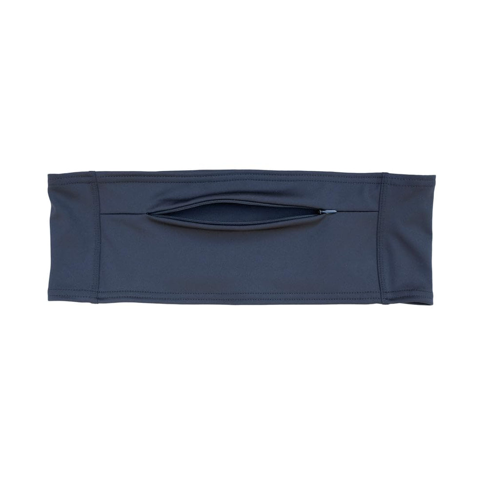 Spoonie Threads belt front pocket zipper keeps essentials secure during activity.