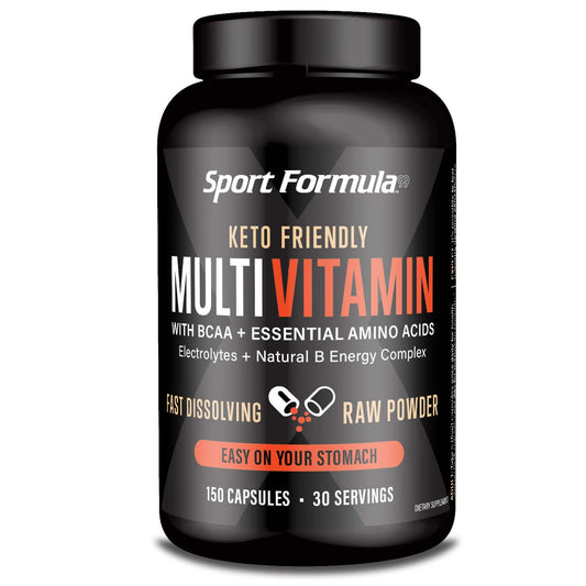 Sport Formula 99 daily keto multivitamin bottle highlights high-potency energy nutrients