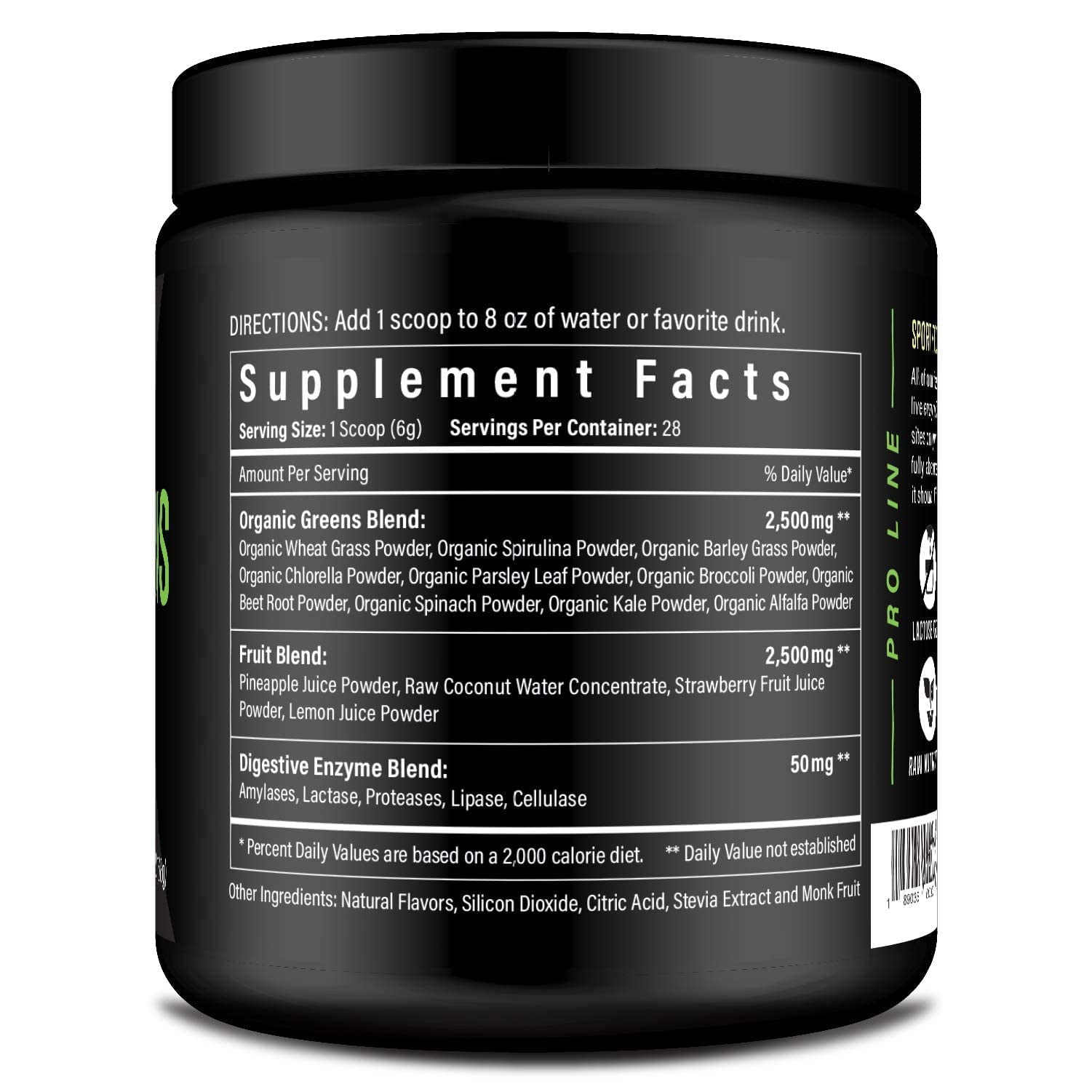 Sport Formula 99 organic greens powder being stirred into water for a light sip.