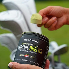 Sport Formula 99 labeled tub showing clean, organic ingredients and freshness.