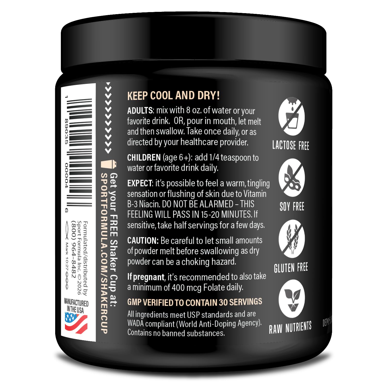 Sport Formula 99 Orange Burst smoothie option for post-workout recovery.