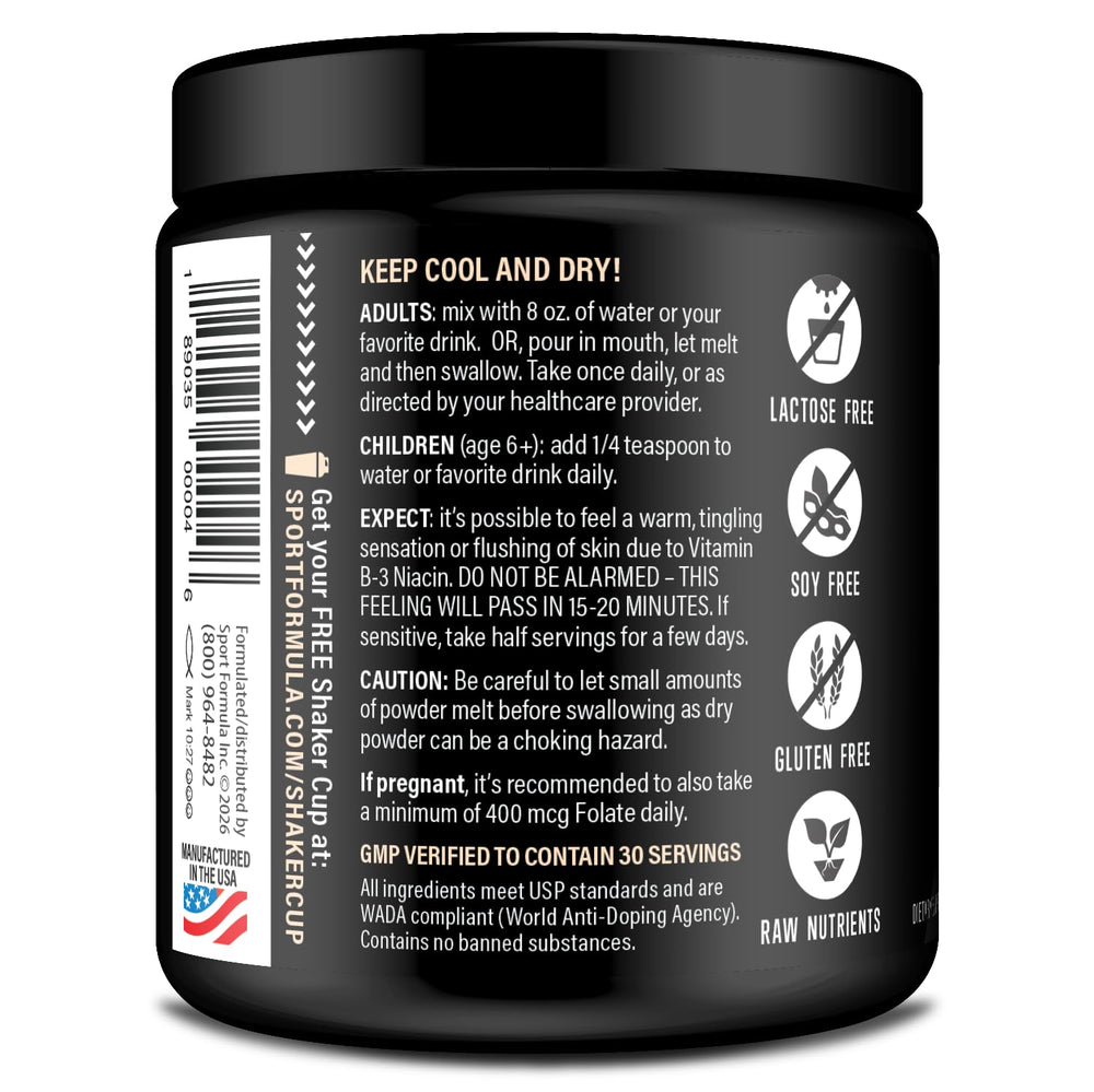Sport Formula 99 Orange Burst smoothie option for post-workout recovery.