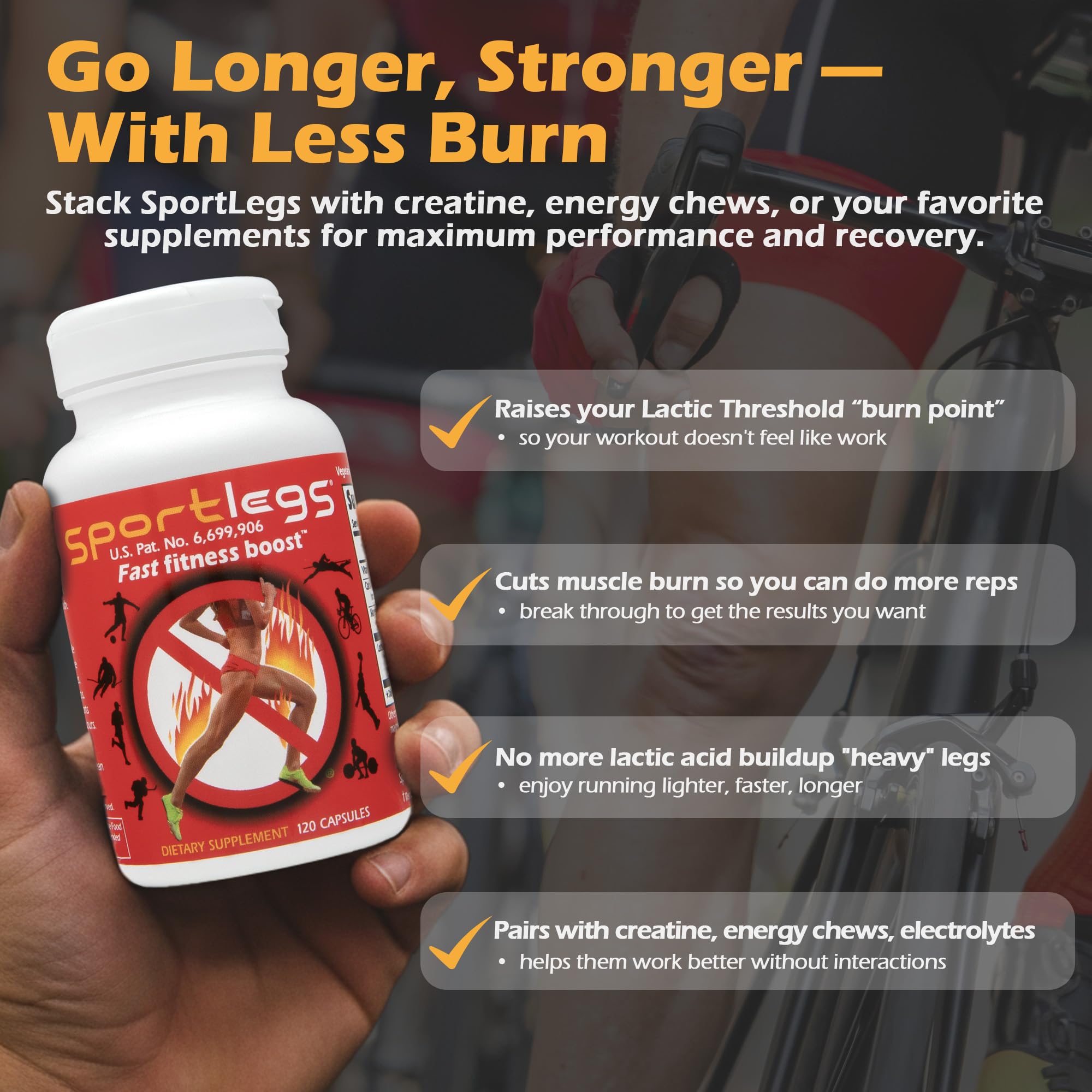 SPORTLEGS NSF-certified badge on packaging signals sport-safe reliability.