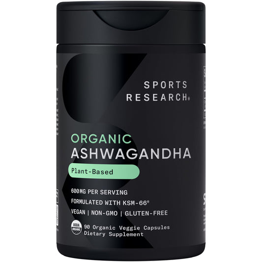 Sports Research Ashwagandha KSM-66 bottle front highlighting calm support
