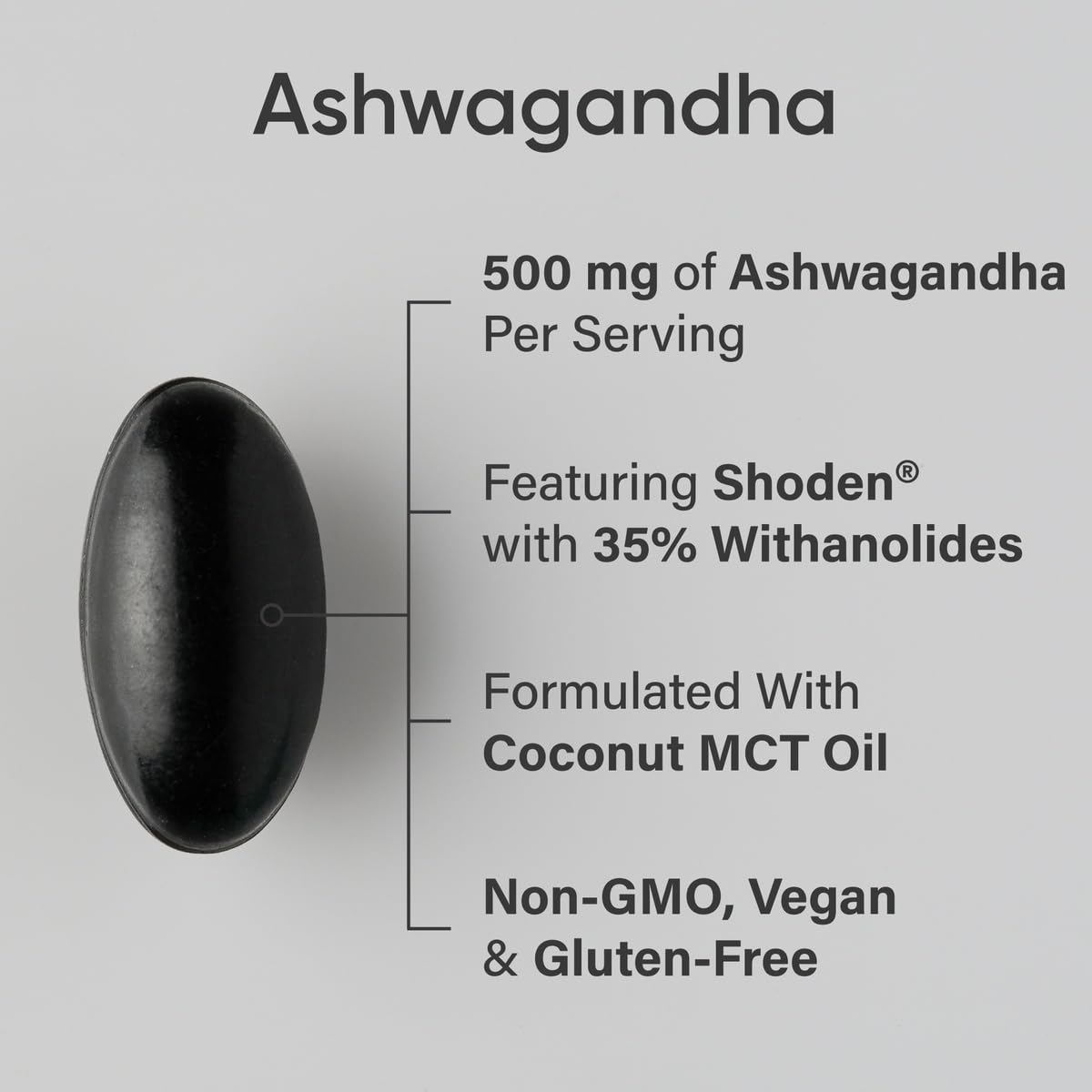 Sports Research Ashwagandha softgels close-up with coconut MCT oil for daily calm.