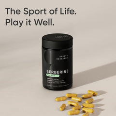 Sports Research Berberine supplement in active lifestyle backdrop