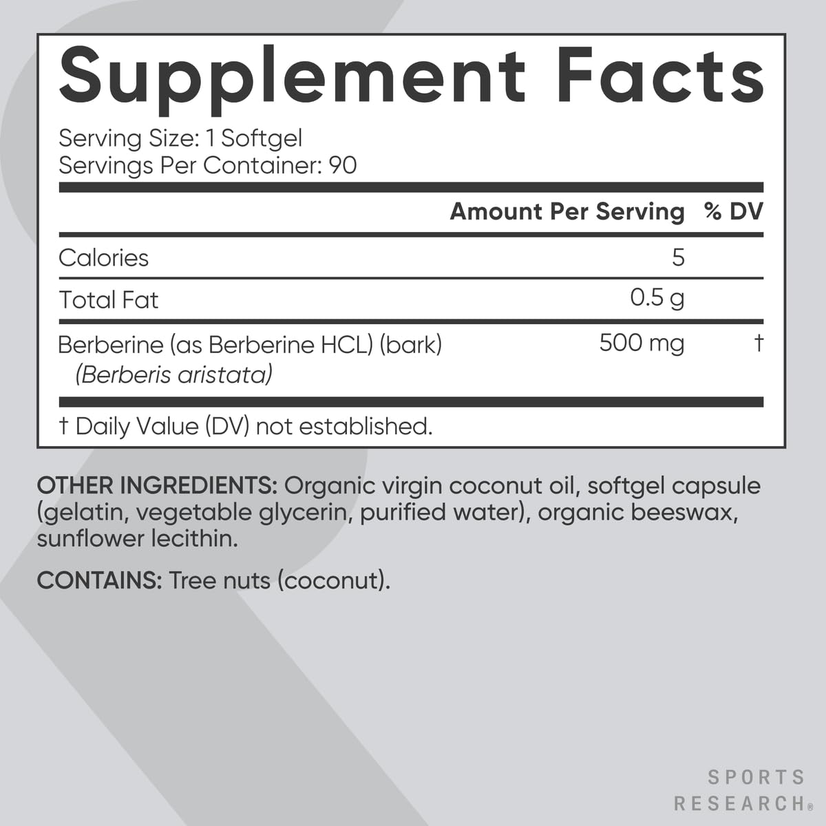 Berberine bottle interior view shows 90 softgels for ongoing use.