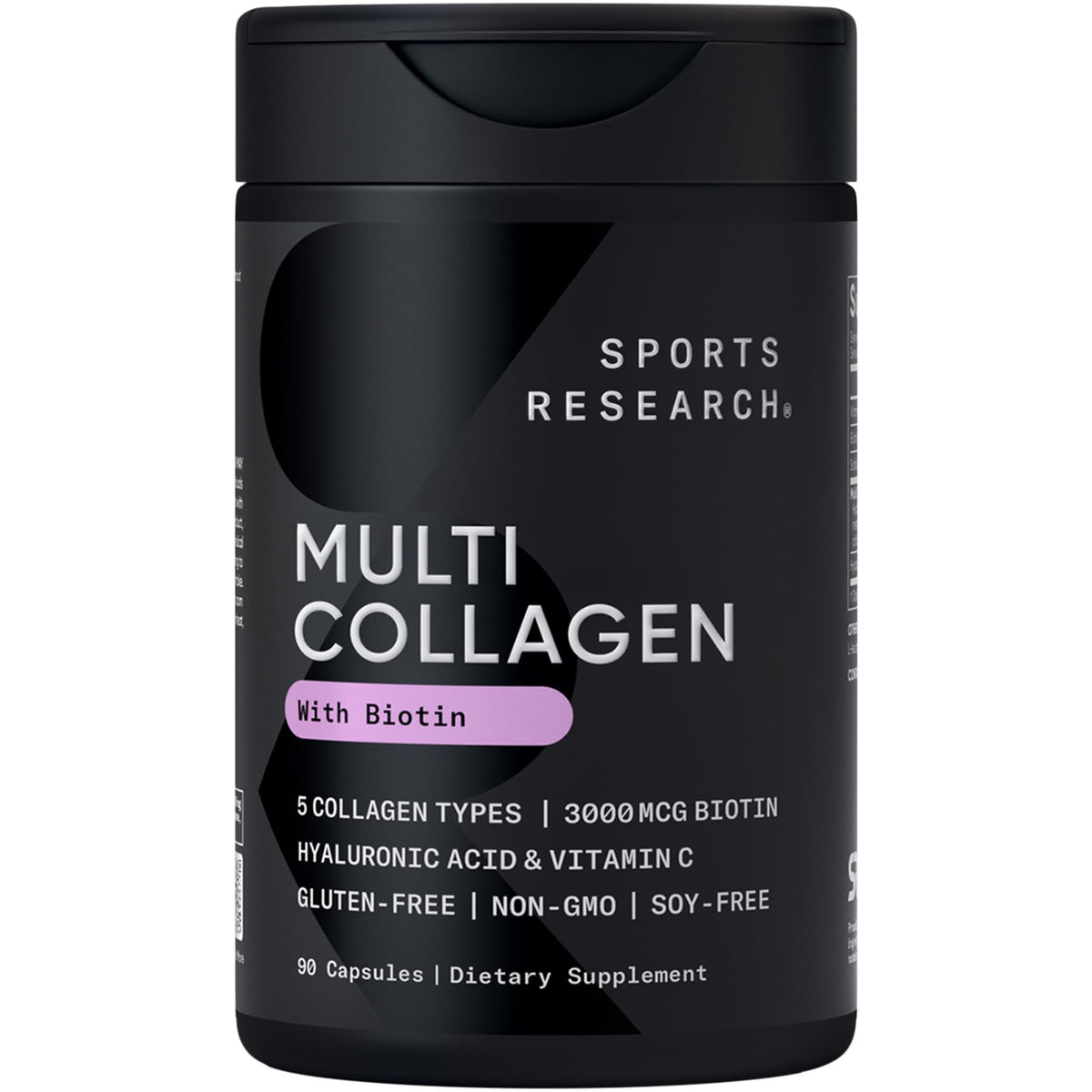 Sports Research Biotin-Infused Collagen bottle with 90 capsules for daily beauty support