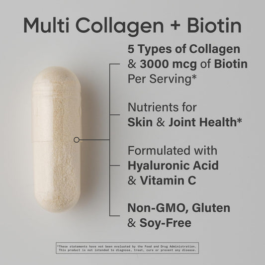 Sports Research Biotin-Infused Collagen capsules closeup showing easy daily intake