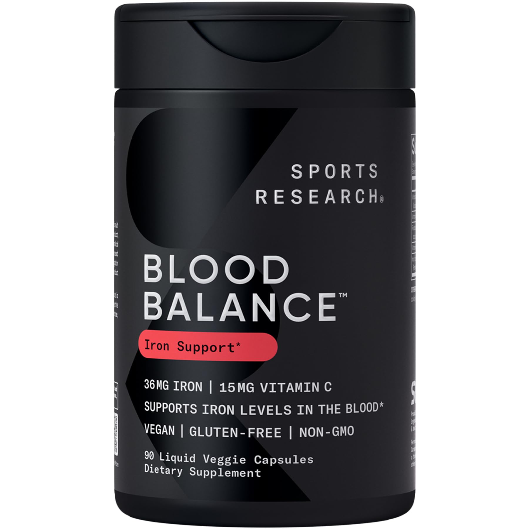 Sports Research Blood Balance iron bottle with capsules for daily support