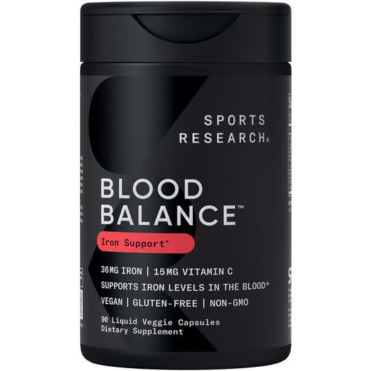 Sports Research Blood Balance iron bottle with capsules for daily support