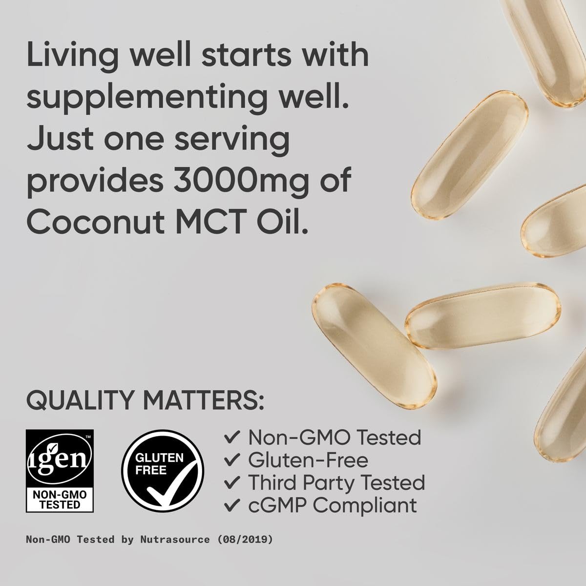 Sports Research Coconut MCT Oil bottle pour demonstrating tasteless dosing.