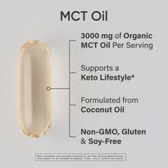 Sports Research Coconut MCT Oil softgel capsules arranged for easy daily use.