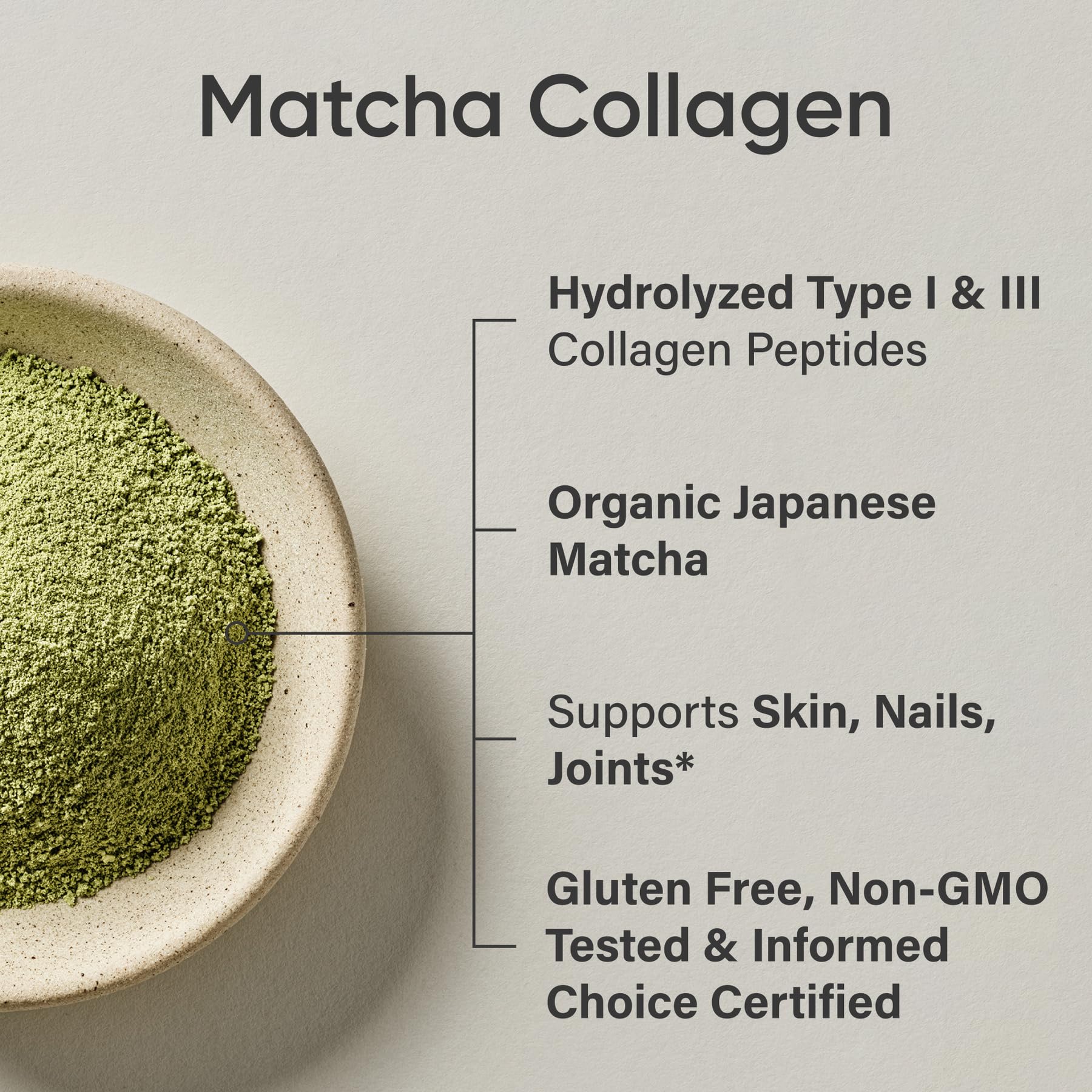 Sports Research Collagen Matcha third-party tested for purity and safety
