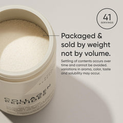 Sports Research Collagen Peptides measuring scoop demonstrates precise serving.
