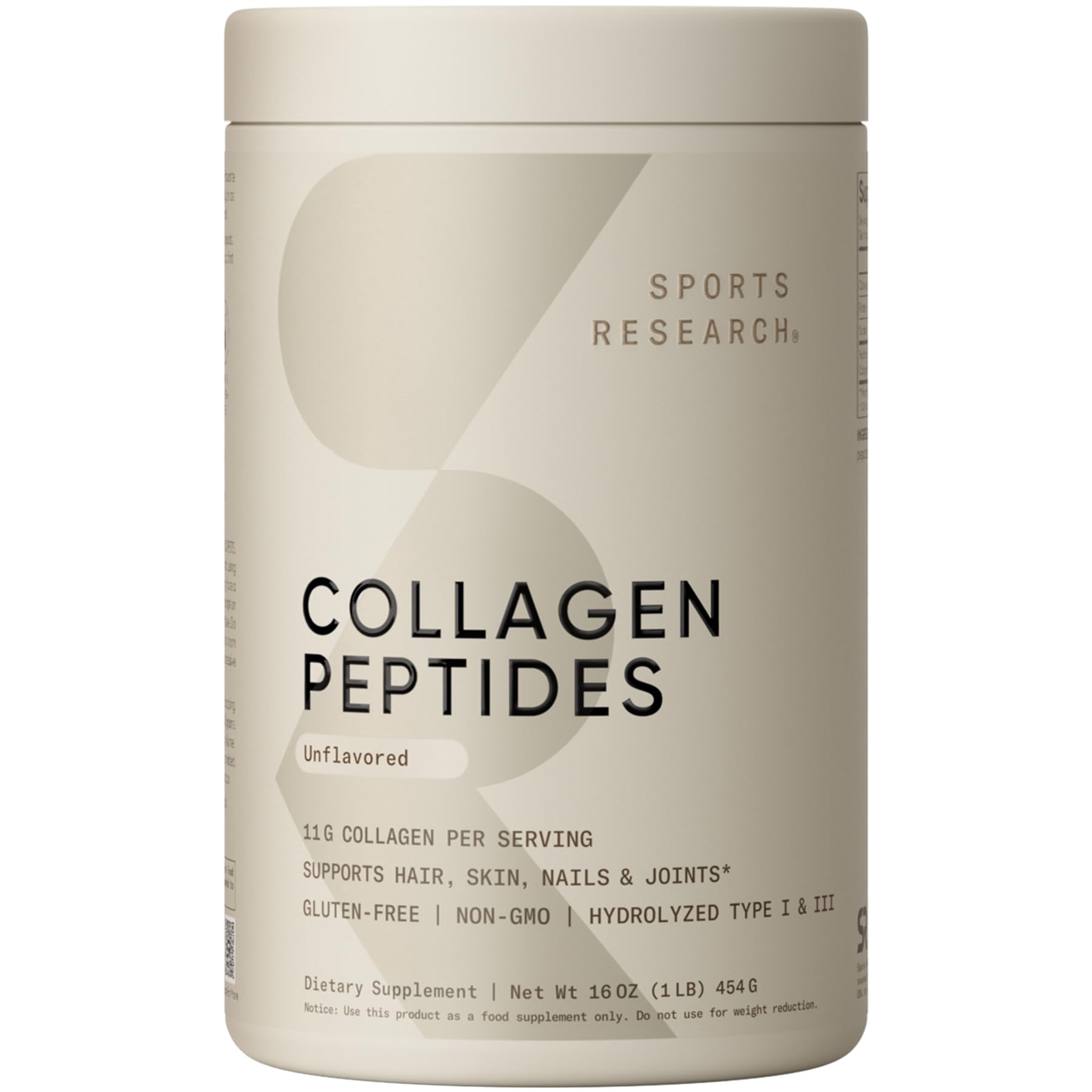 Sports Research Collagen Peptides packaging for daily smoothie use