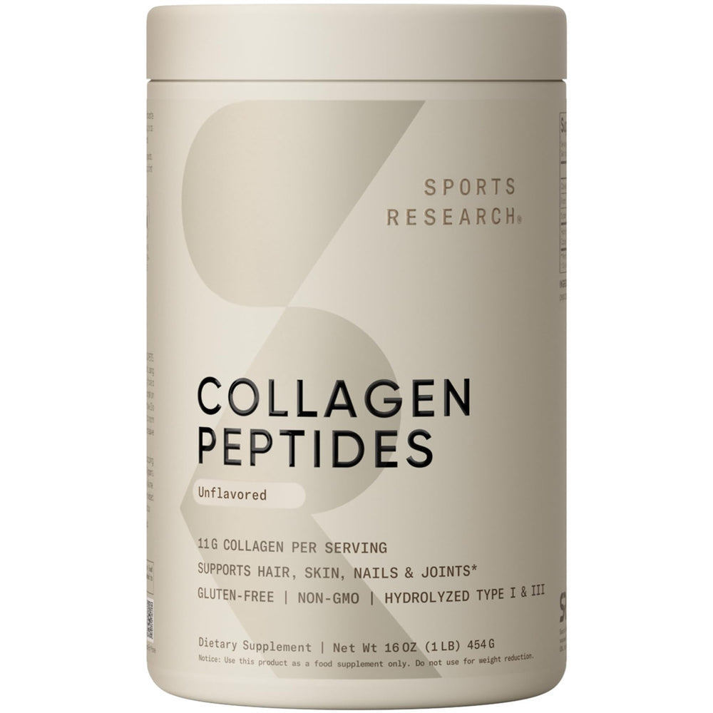 Sports Research Collagen Peptides packaging for daily smoothie use