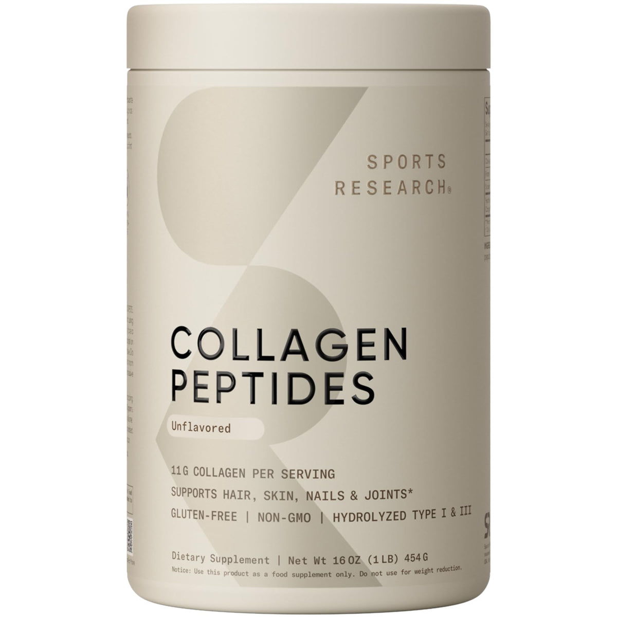 Sports Research Collagen Peptides packaging for daily smoothie use