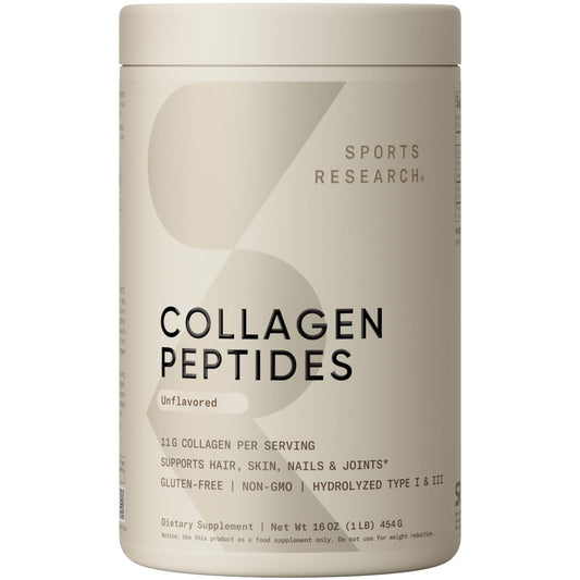Sports Research Collagen Peptides packaging for daily smoothie use