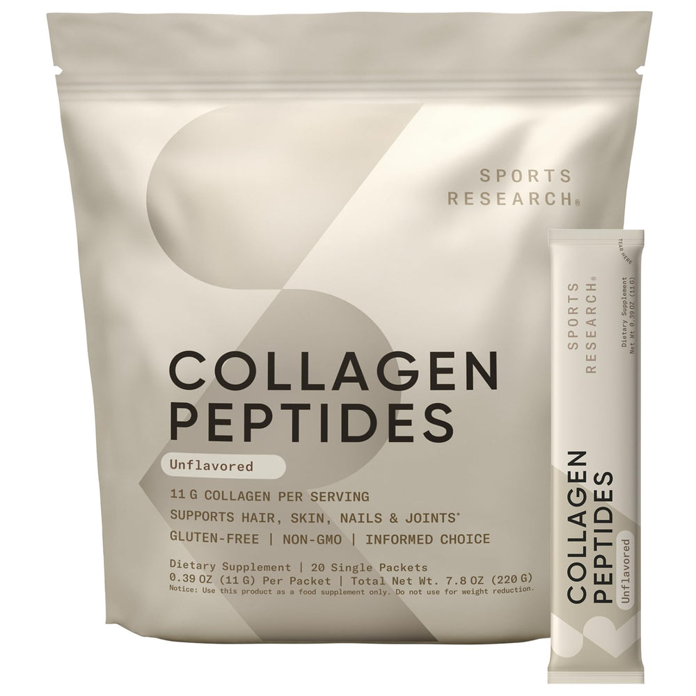 Sports Research collagen peptides powder in a tub for daily protein and joint support