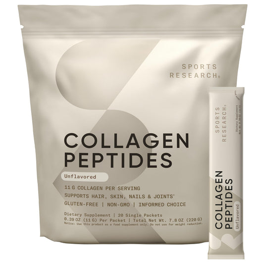 Sports Research collagen peptides powder in a tub for daily protein and joint support