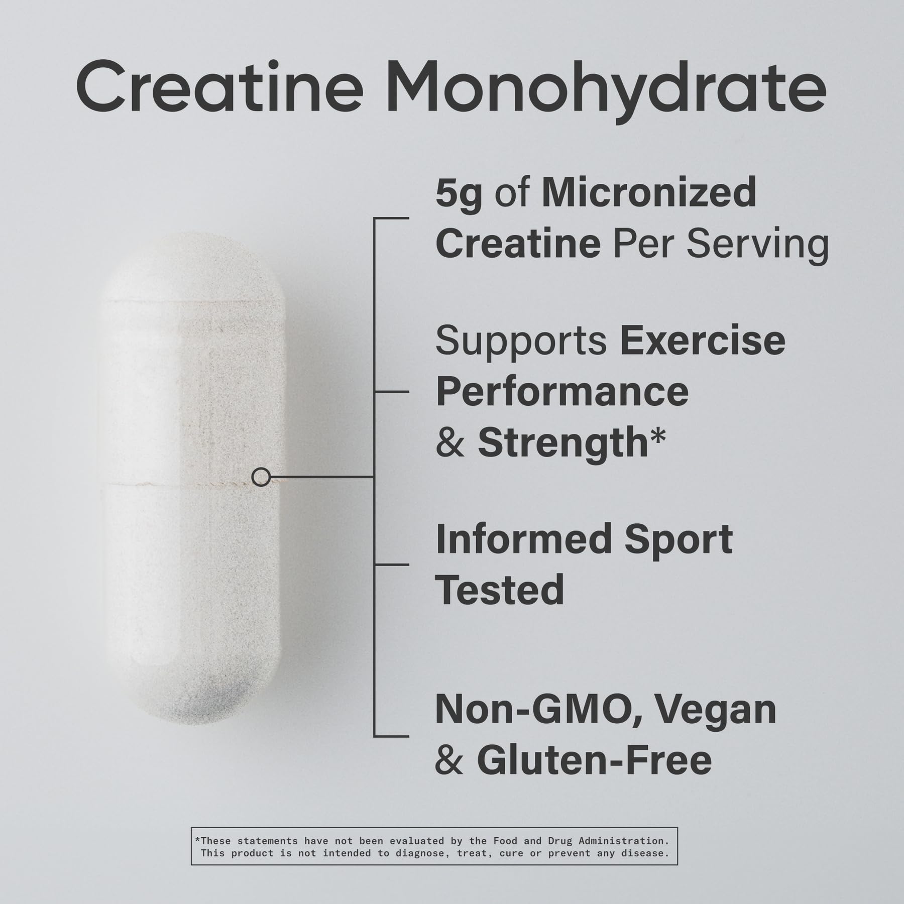 Sports Research Creatine Monohydrate Capsules scoop close-up, convenient serving for on-the-go workouts.