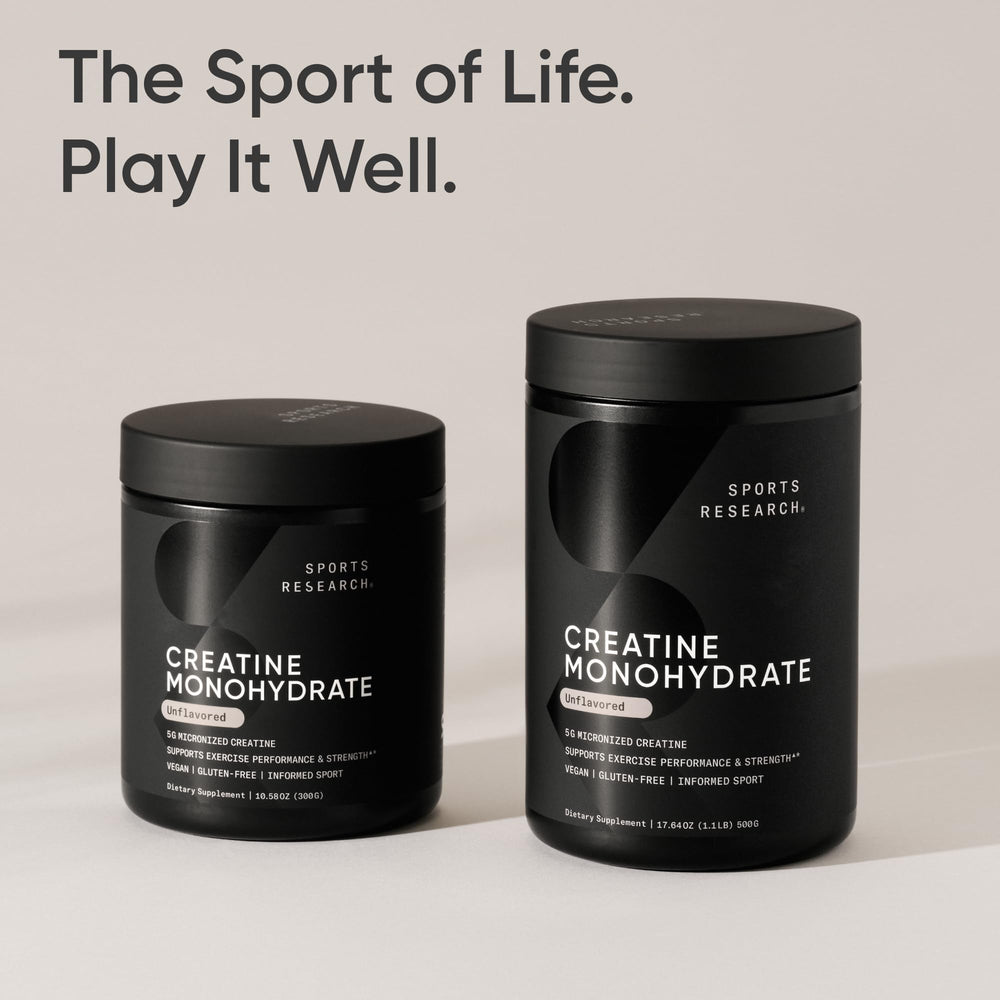 Sports Research product label confirms Non-GMO and Informed Sport quality.