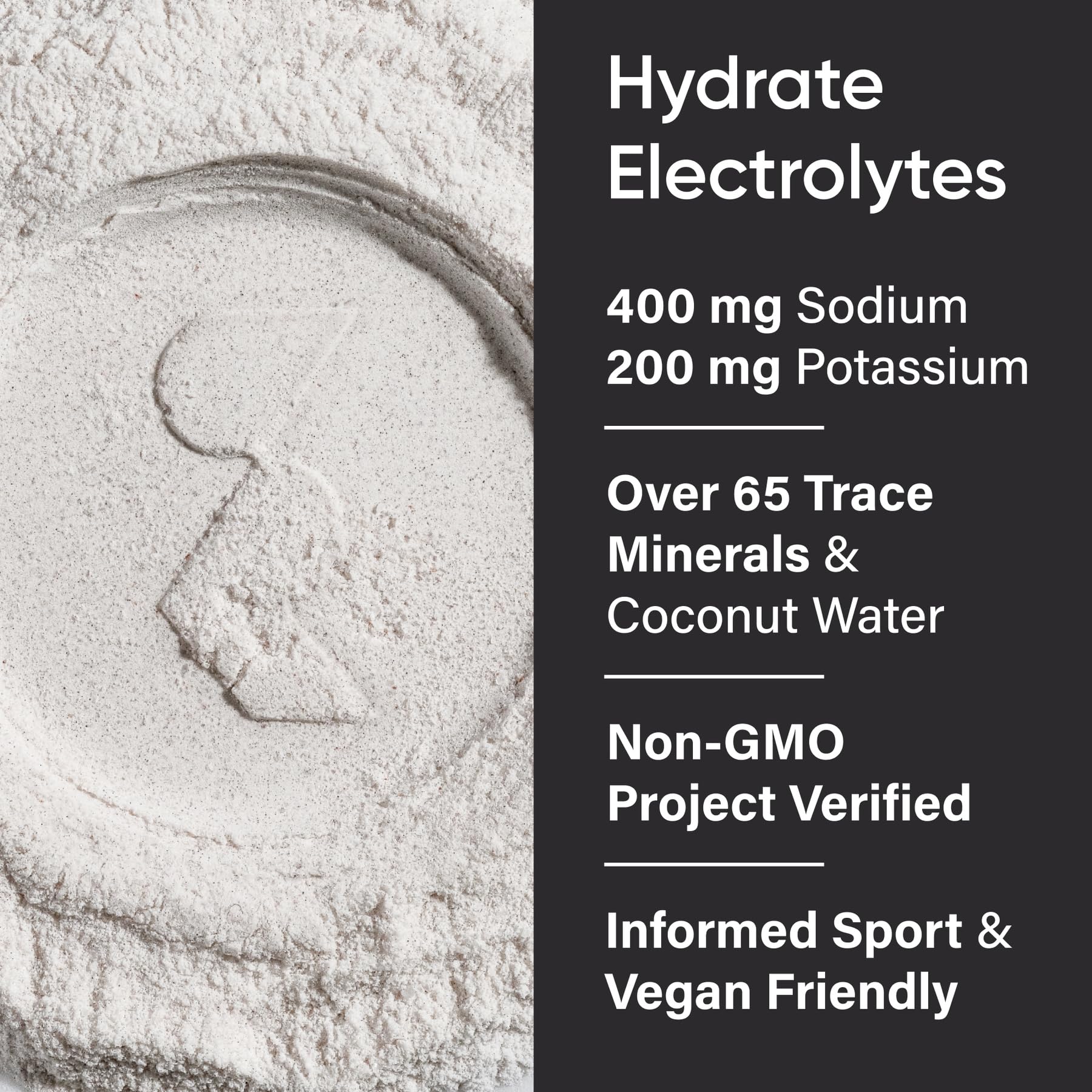 Sports Research Hydrate nutrition facts panel highlights vitamins and trace minerals.