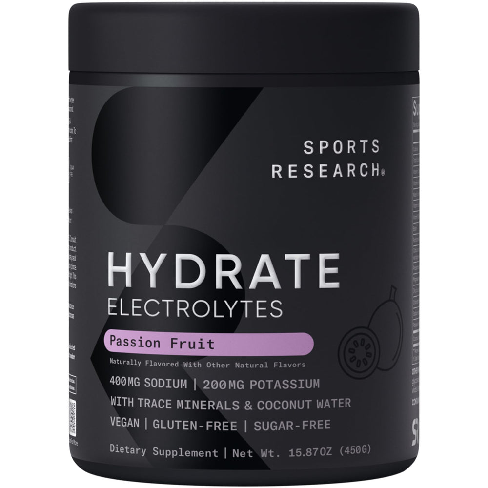 Sports Research Hydrate Raspberry Lemonade bottle ready for workouts and daily hydration.