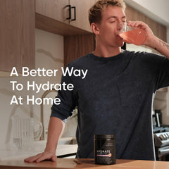Sports Research Hydrate scoop in powder illustrating easy mixing for workouts.