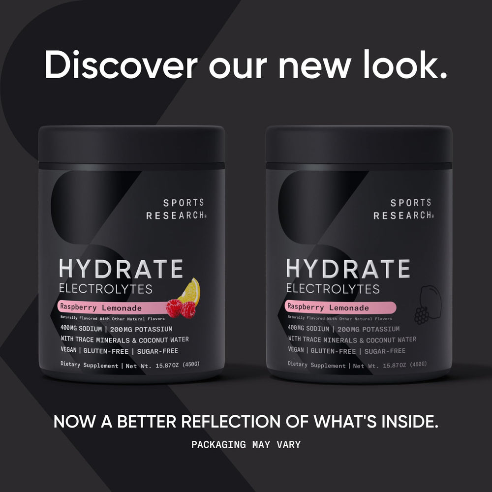 Sports Research Hydrate powder scoop in use for quick hydration while exercising.