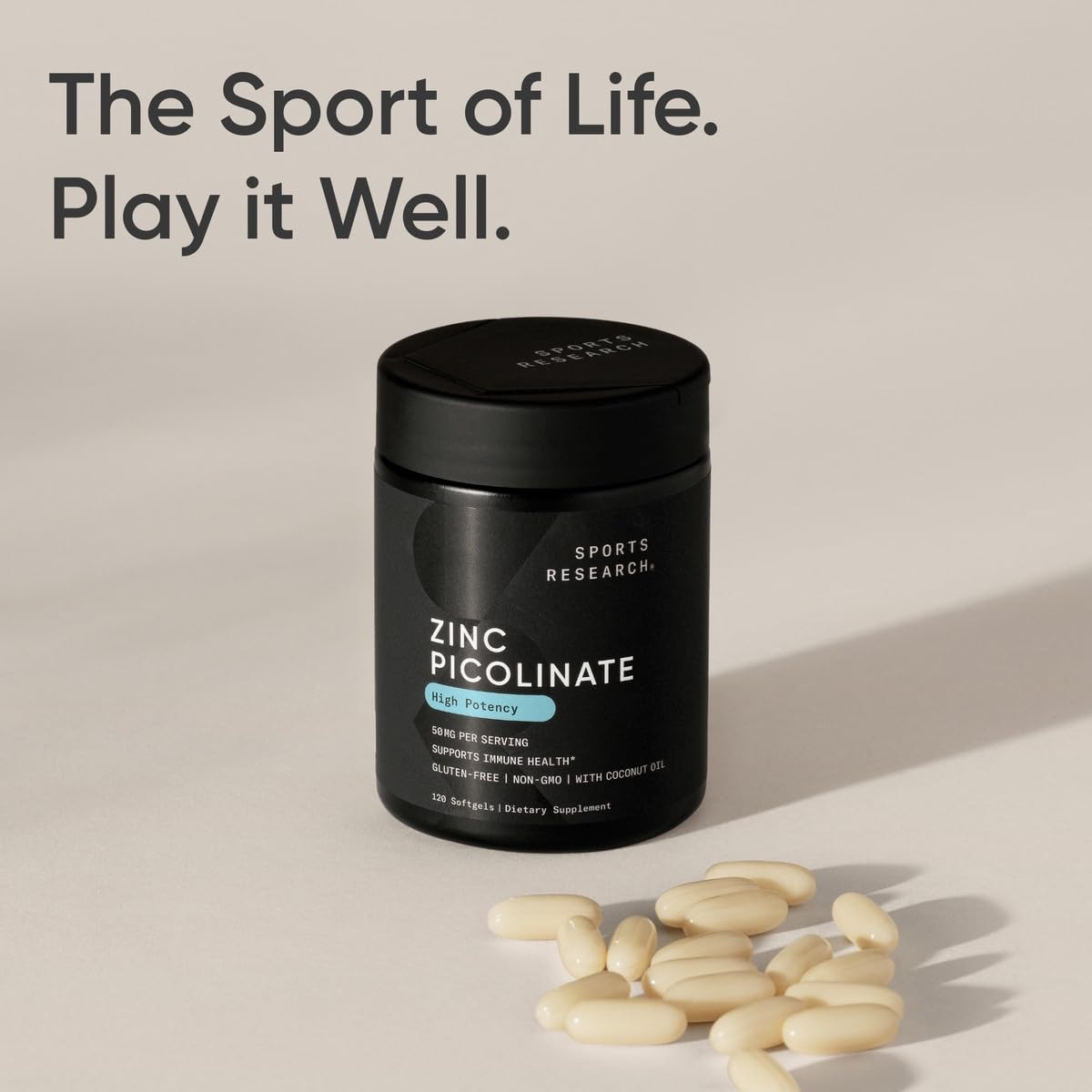 Label showing 120 liquid softgels included.