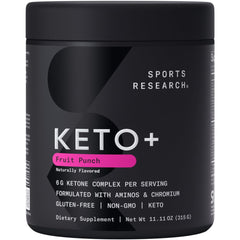 Sports Research Keto Plus goBHB bottle shows ketosis support and steady energy