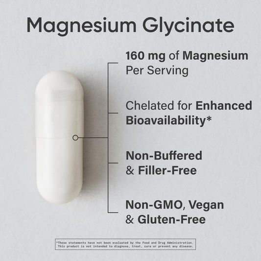 Sports Research Magnesium Glycinate capsules close-up highlighting high absorption.