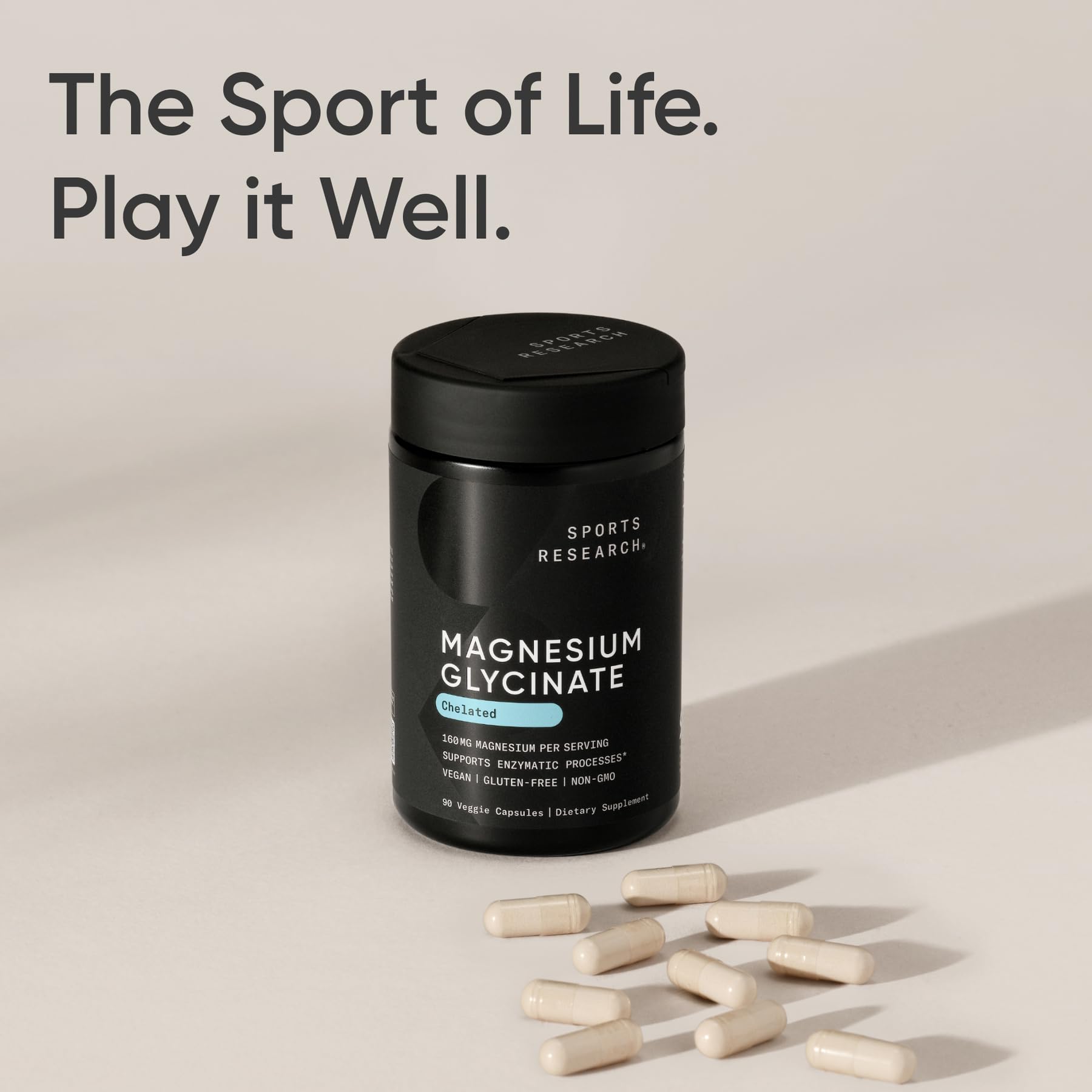 Sports Research Magnesium Glycinate sunflower lecithin ingredient close-up.