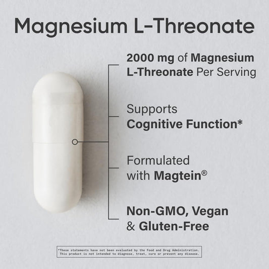 Sports Research Magnesium L-Threonate capsules close-up for focus support.