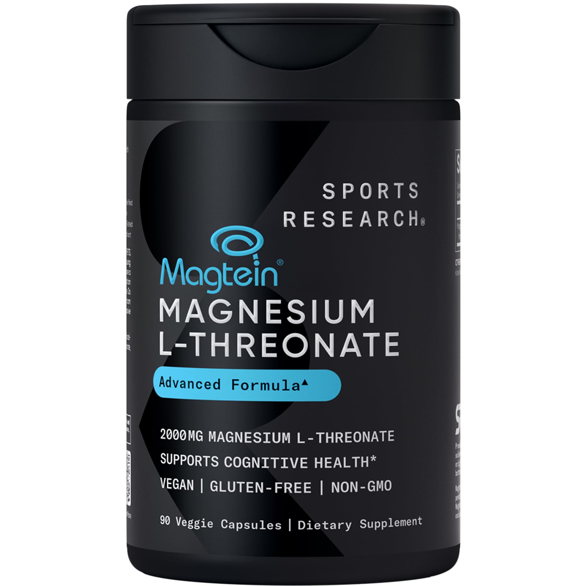 Sports Research Magtein bottle front indicates brain health support