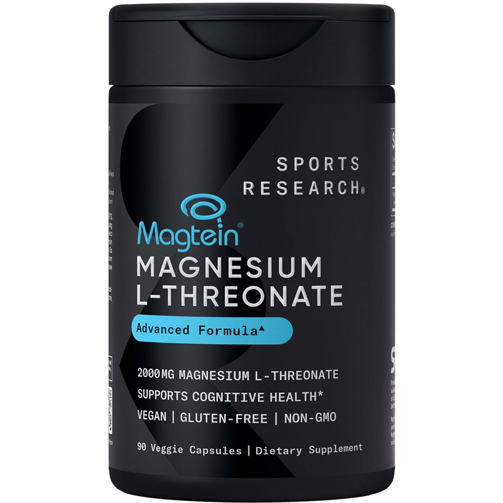 Sports Research Magtein bottle front indicates brain health support
