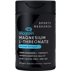 Sports Research Magtein bottle front indicates brain health support