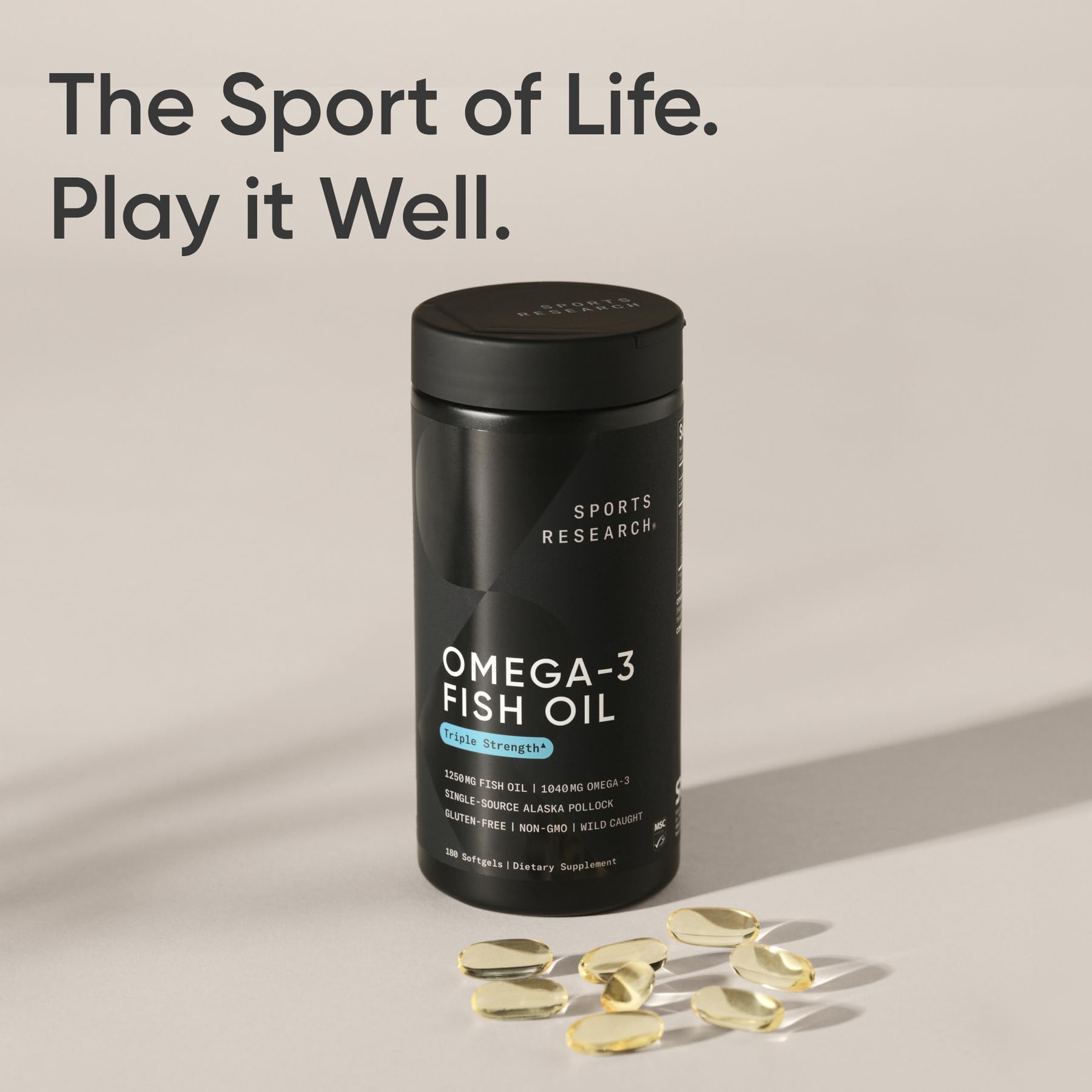 Sports Research Omega-3 IFOS 5-Star rating badge signaling strict testing