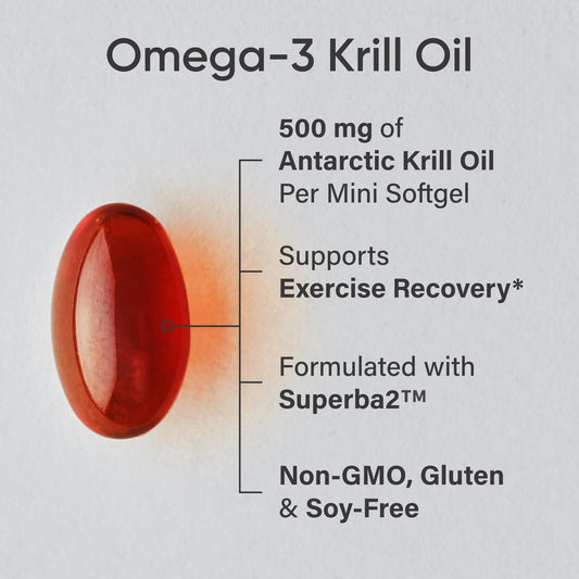 Pour shot of Sports Research omega-3 krill oil mini gels