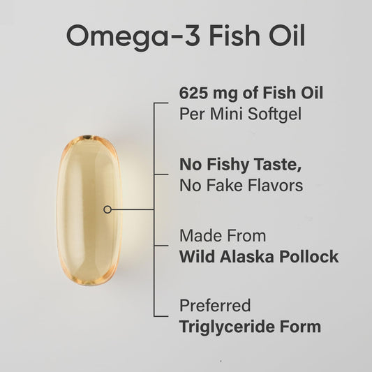 Sports Research Omega-3 mini softgels pour for easy dosing and burp-free intake.