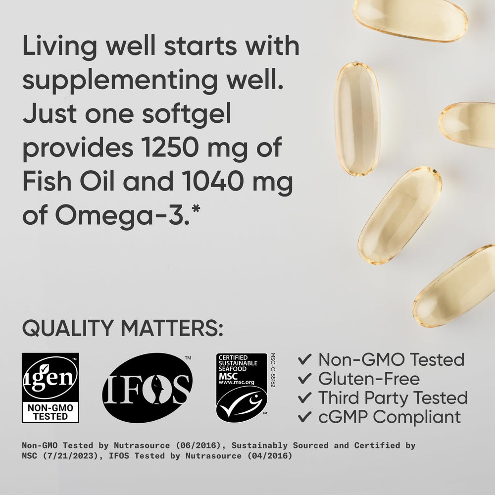 Sports Research Omega-3 softgels in blister pack for convenient daily use